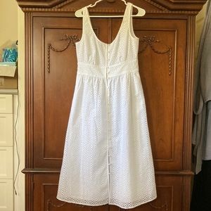 NWT JCREW white eyelet midi dress